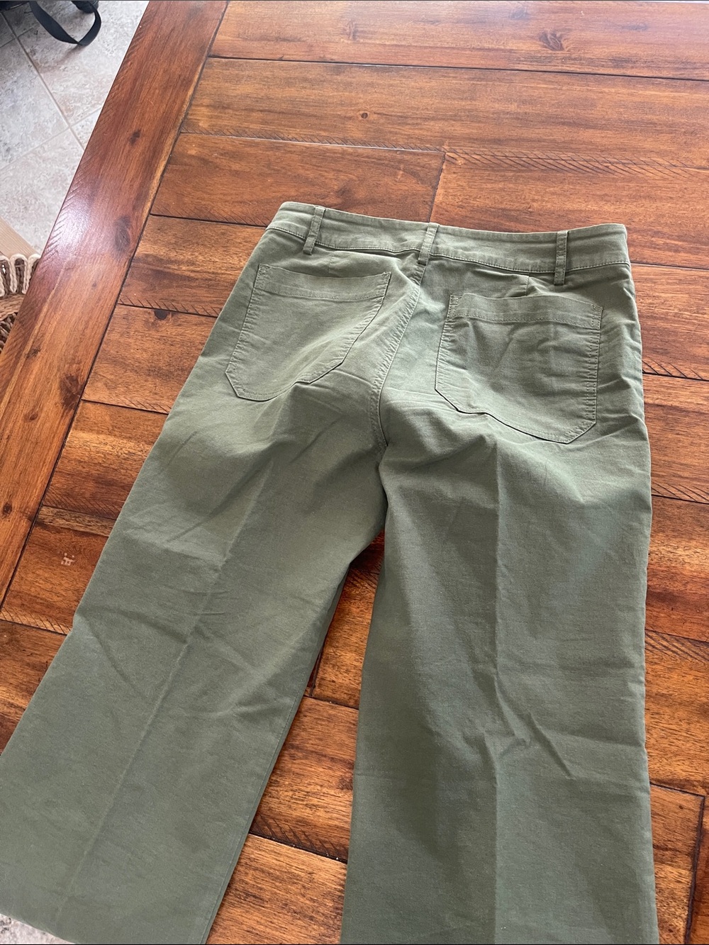 J. Crew Factory black Lizzie olive green wide straight leg pants trousers 28p - Picture 13 of 15